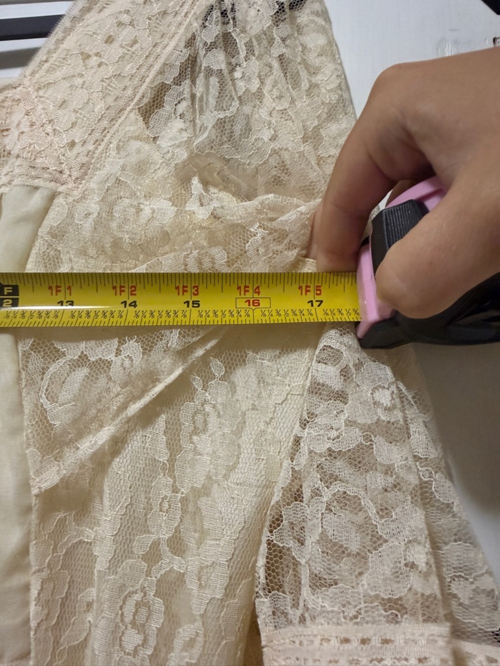 Vintage handmade Ivory Lace Maxi Dress - Picture 8 of 8